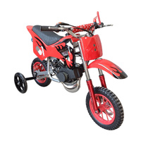 Red Mini Motor Dirt Bike Kids Pocket 2 Stroke Motorbike ATV Twin Exhaust Tip Toys 49cc With 2 Wheels