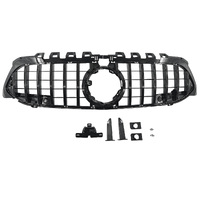 Black GT Bumper Grille Fit For Mercedes Benz A-Class W177 V177 A180 250 A35 Fit With Camera Hole Only