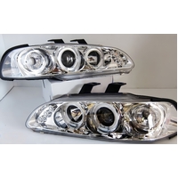 Clear LED Projector Angle Eyes Head Light Fit For Honda Civic EG SI SIR VTI 1991-1995