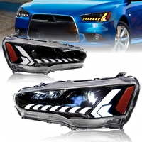 V2 Demon Eye 3D LED DRL Projector Head Light Fit For Mitsubishi Lancer CJ EVO X VRX 2007-2018