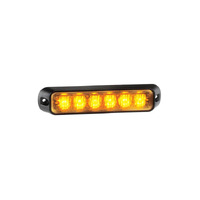 Narva 12/24V Low Profile High Powered Led Warning Light (Amber), 6 X 1W LEDs, Multiple Flashes