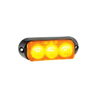 Narva 12/24 Volt High Powered LED Warning Light (Amber) 3 X 1W Leds With Multiple Flash Patterns