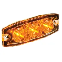 Narva High Powered Low Profile LED Warning Light (Amber) - 3 x 1 Watt LEDs