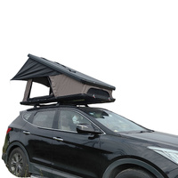 Grey Roof Canopy Water-Proof Canvas Roof Top A-Frame Tent Fit For Car w/ Ladder