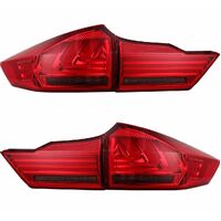 LED Red Strips Tail lights Flow light Fit For Honda City GM6 BALLADE 2014-2017