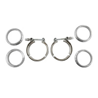 2 x 2.25" Inch V-Band Clamps 304 Stainless Steel Flange Exhaust Pipe