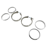 Pair 4" Inch 102mm V-Band Clamps 304 Stainless Steel Flange Exhaust Pipe Tailpipe